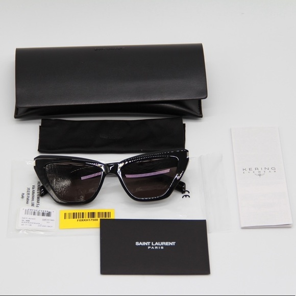 NEW SAINT LAURENT SL466 001 BLACK CAT EYE FRAME SUNGLASSES SAINT LAURENT - Picture 12 of 12